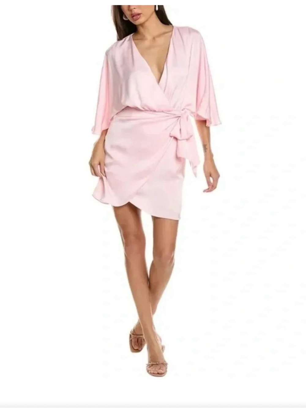 Ramy Brook Blush Pink Wrap Dress with Tie Waist